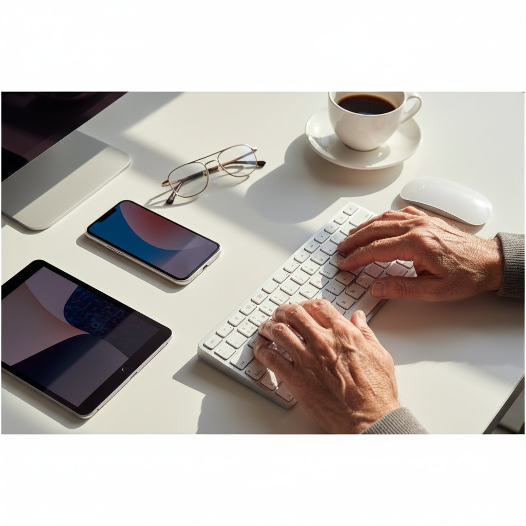 Grupa seniorów podczas kursu komputerowego