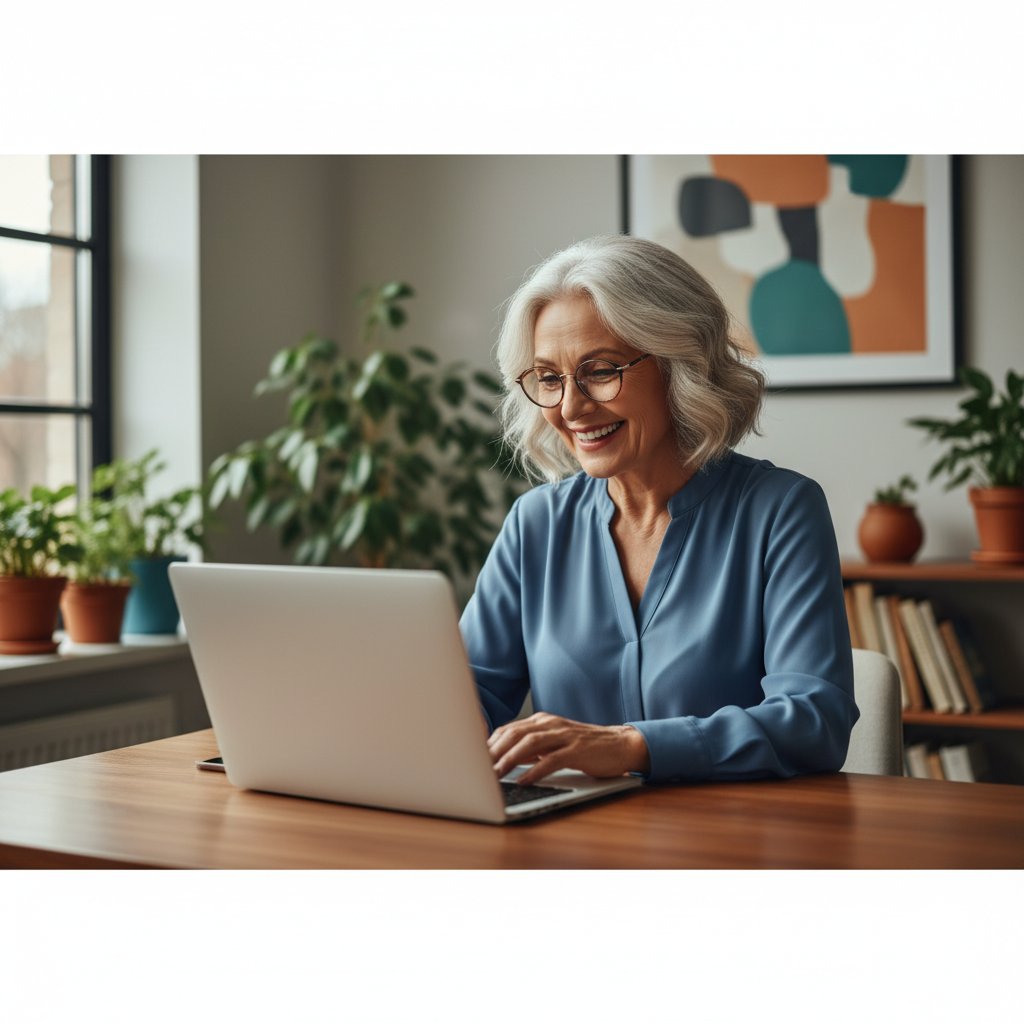 Seniorzy uczący się obsługi komputera podczas zajęć z kompetencji cyfrowych w Warszawie
